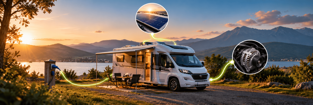 De onde vem a energia do seu motorhome?