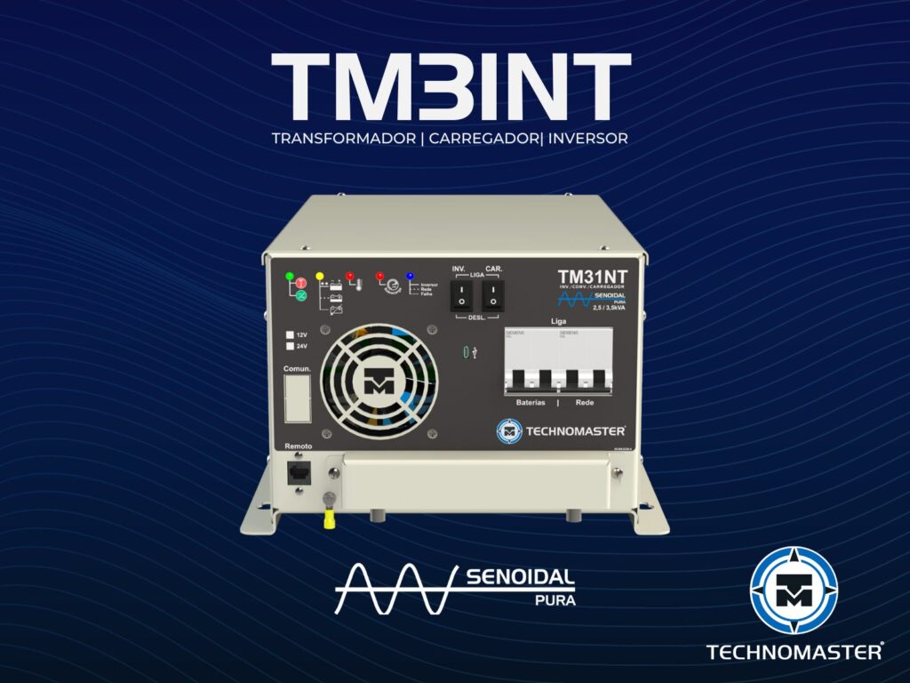 TM31NT 2K5 da Technomaster. Este inversor transformador e carregador oferece mais potência e versatilidade para sua infraestrutura de energia.