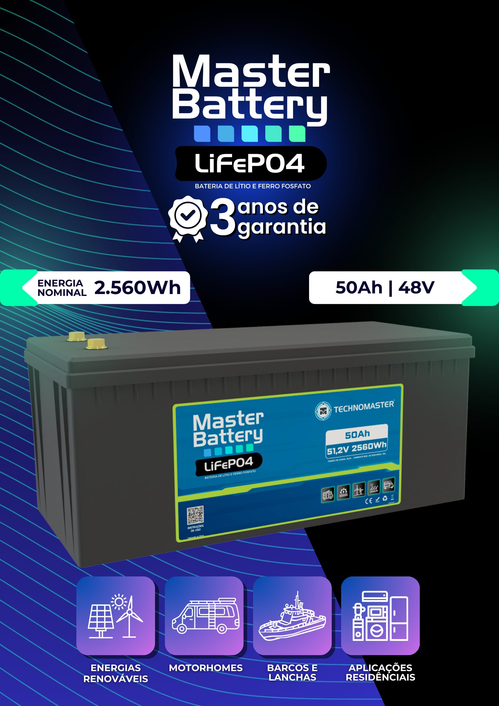 Master Battery LiFePO4 - 48V | 50Ah