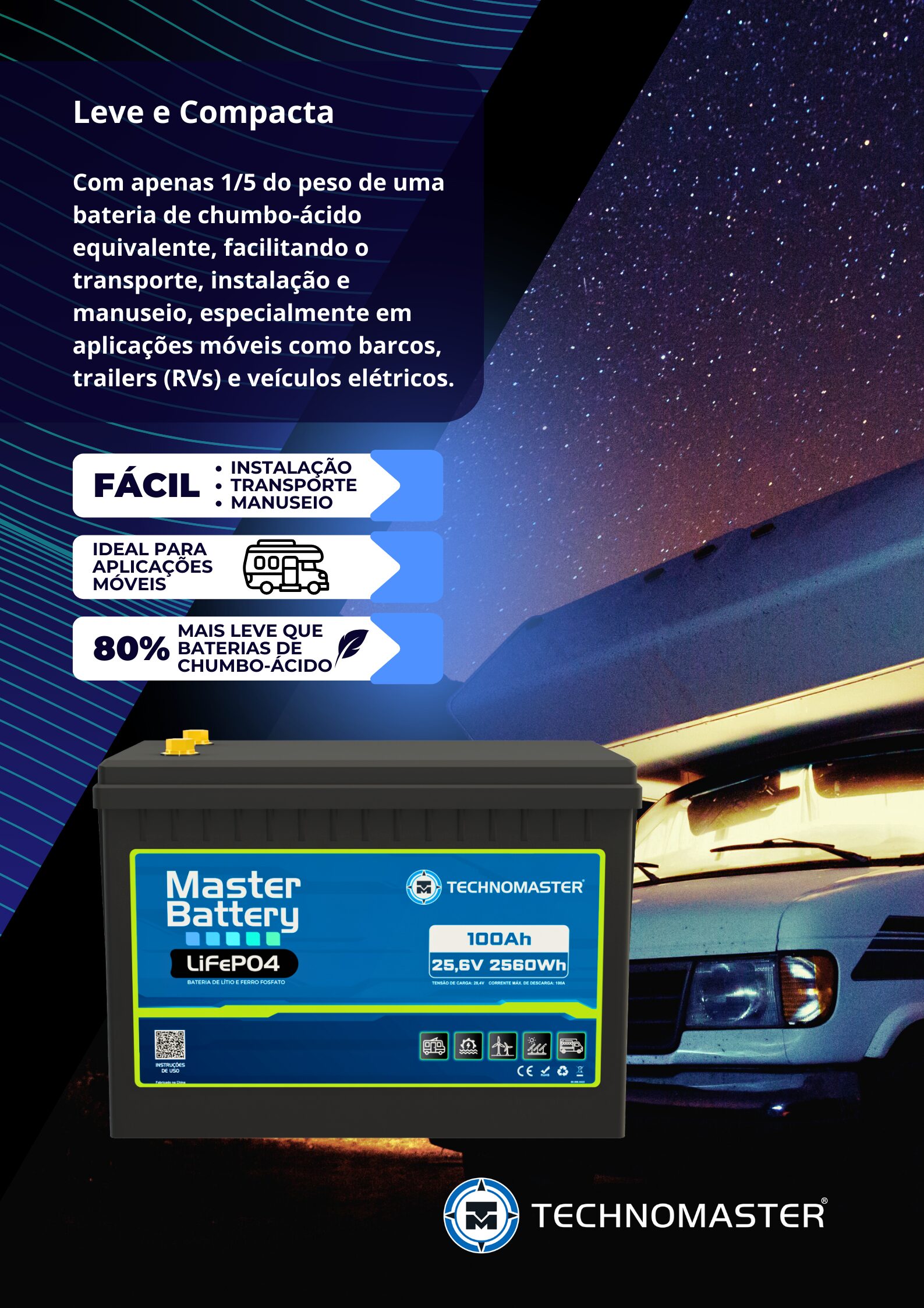 Master Battery LiFePO4 - 24V | 100Ah